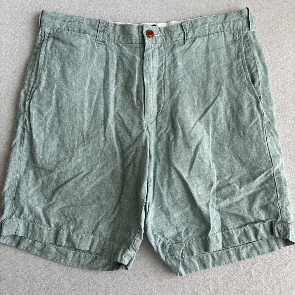 J. Crew Stanton Shorts Baird McNutt Irish Linen Size 33 Inseam 9" Preppy Coastal